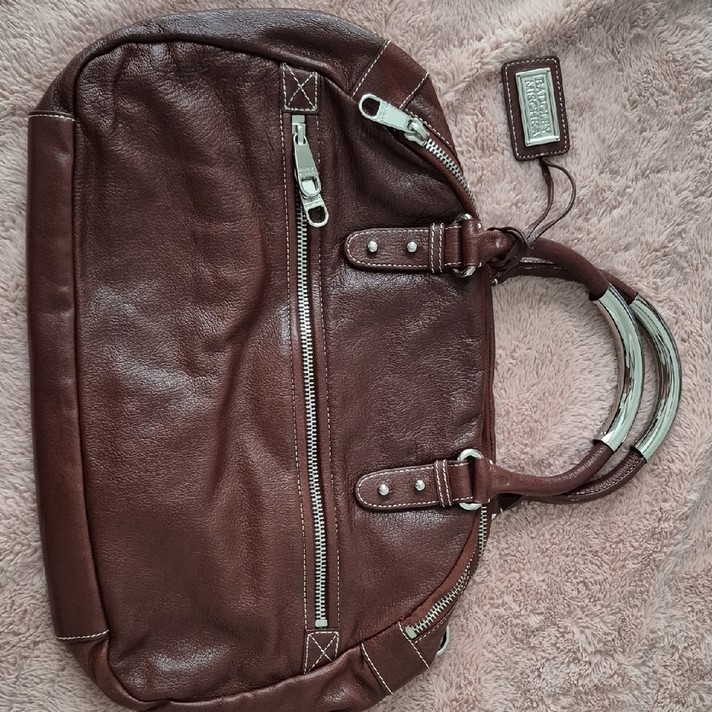 Badgley Mischka Cream and Brown Interior Bag